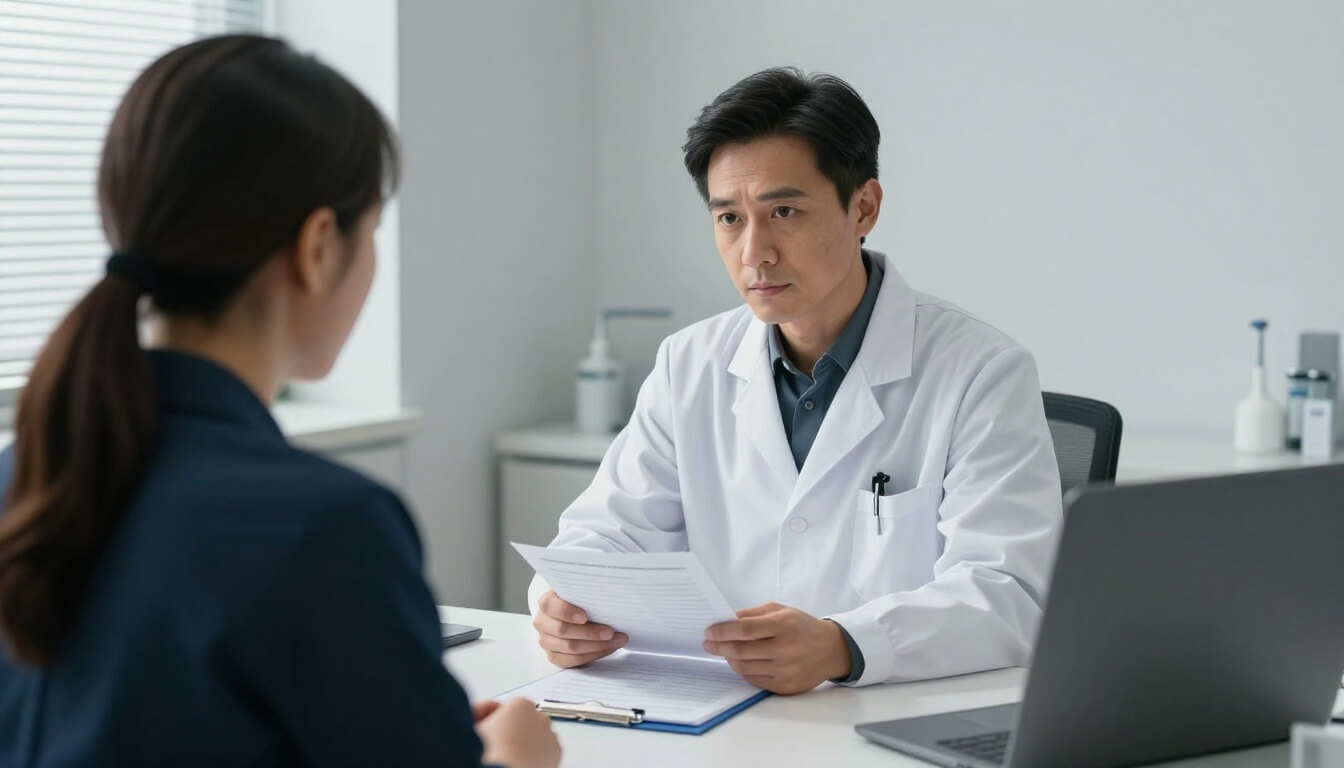 médecin et patient discutant des critères médicaux pour retraite