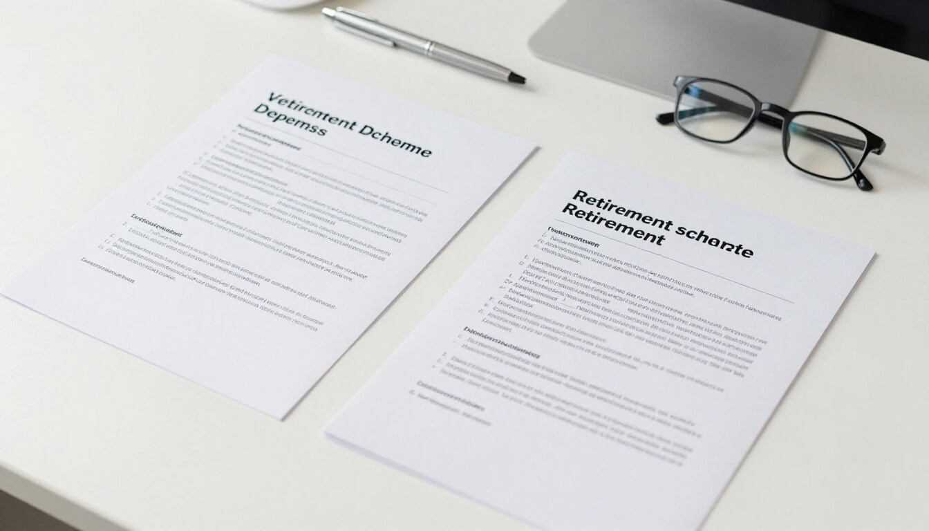 documents contrastant départ volontaire et mise à la retraite au bureau