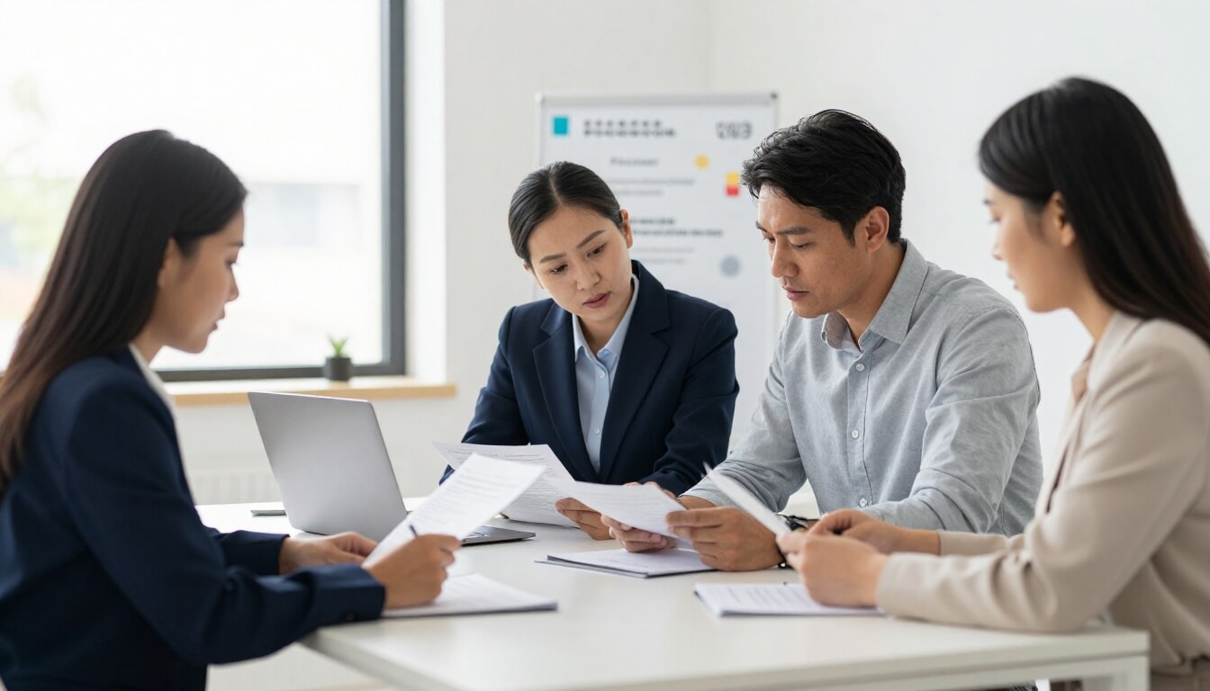 adultes discutant répartition paiement maison de retraite