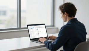 analyste web travaillant sur un sitemap de pages orphelines SEO