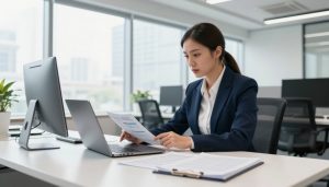 analyse des salaires italiens dans un bureau professionnel moderne