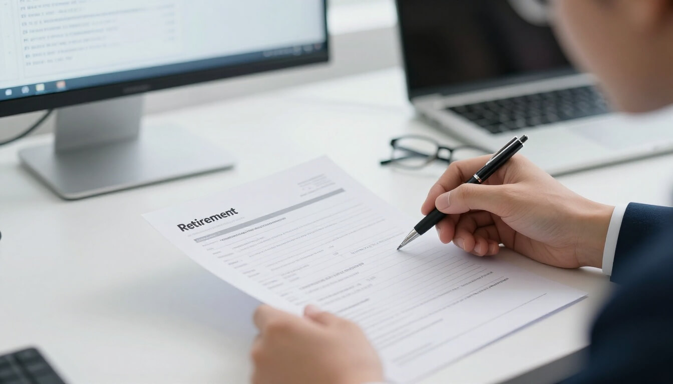professionnel examinant son relevé de carrière retraite au bureau