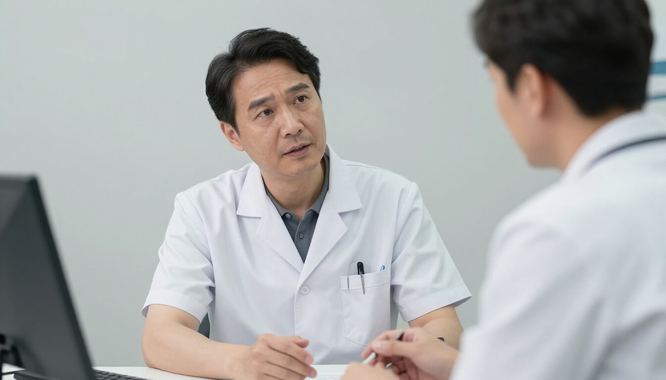 médecin du travail consultant un salarié lors visite médicale