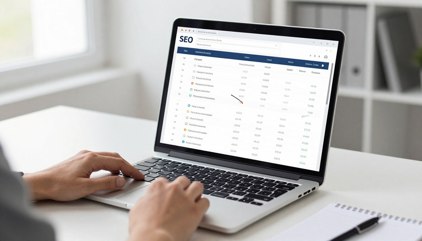 analyste SEO examinant la baisse trafic SEO sur écran bureau