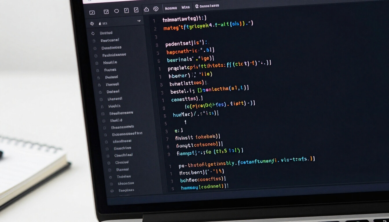 professionnel modifiant balises HTML dans bureau épuré