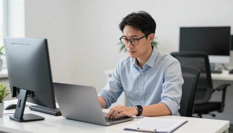 chef de projet SEO coordonnant une réunion en bureau moderne