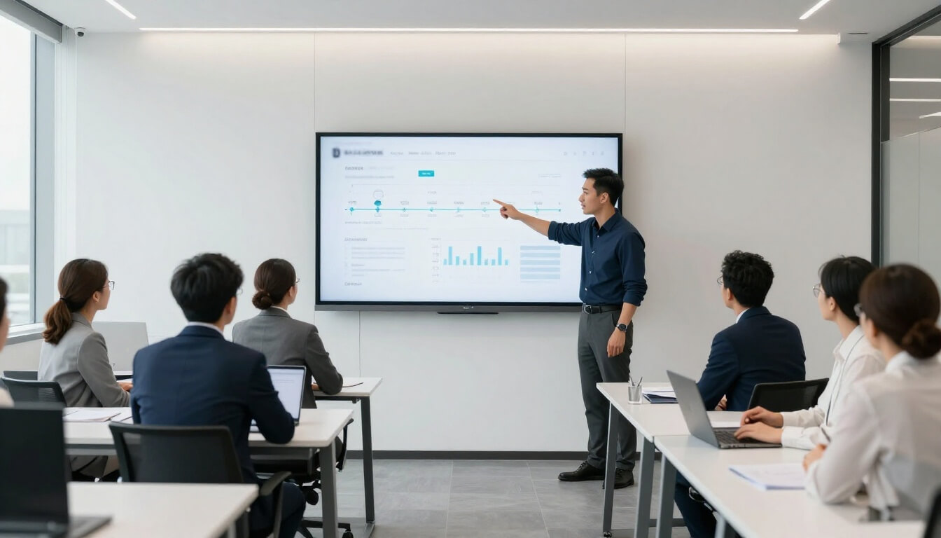 équipe SEO en réunion planifiant plan d'action stratégique en bureau