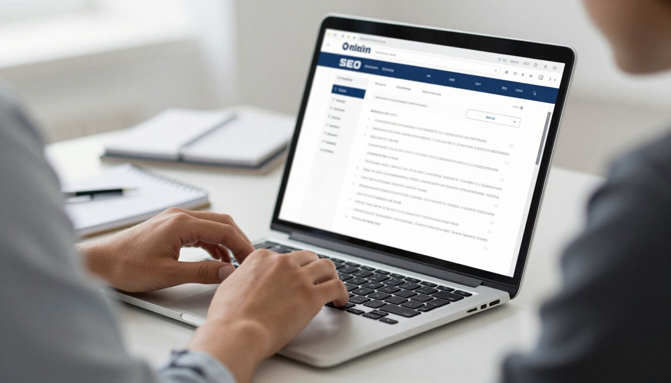 spécialiste SEO analysant rapport d’audit white hat sur ordinateur