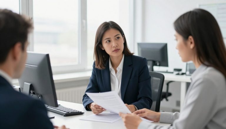 employés discutant du smic net au Luxembourg en bureau professionnel