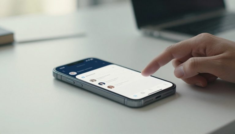 smartphone avec SMS d'excuse pour absence au travail sur bureau minimaliste
